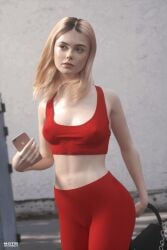 1girls 3d 3d_(artwork) animated blonde_female blonde_hair celebrity daz3d daz_studio elle_fanning exposed_breasts female female_only gif notill outside paparazzi photorealism real_person solo solo_female tagme