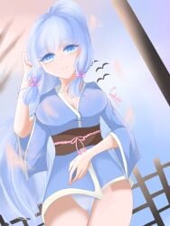 kamisato ayaka from genshin impact by p aow
