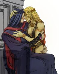 2girls 2milfs ass big_breasts elden_ring female female_only fromsoftware kissing marceline2174 queen_marika_the_eternal rennala_queen_of_the_full_moon wholesome yuri