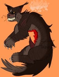 big_penis blood brown_fur cat_tail creepy feline gore injury orange_eyes tiger tiger_stripes tigerstar_(warriors) warriors_(cats)