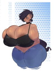 1girls 486_(nericurls) big_breasts breasts drooling female goth goth_girl huge_breasts huge_thighs nericurls oc original original_character punk punk_girl short_hair steam steaming_body sweat sweatdrop tagme wide_hips