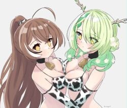 ceres_fauna cow_girl cowkini holocouncil hololive hololive_english hololive_english_-council- hololive_english_-promise- magui3 nanashi_mumei tagme virtual_youtuber