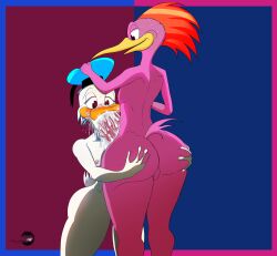 absurd_res anatid anseriform anthro aracuan_bird avian bird cum cum_in_mouth disney donald_duck duck duo fellatio hi_res ianmata1998 male male/male oral the_three_caballeros yaoi