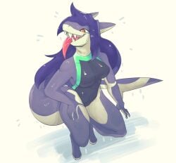 big_breasts breasts character_request corromon female shark swimsuit tagme