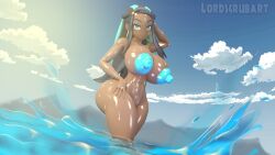 . 1girls 3d alternate_body_type alternate_breast_size big_breasts blue_eyes breasts busty completely_nude curvaceous curvy curvy_body curvy_female curvy_figure earrings erect_nipples female female_focus female_only game_freak gym_leader huge_breasts large_breasts long_hair lordscrubart massive_breasts nessa_(pokemon) nintendo nipples plump plump_ass pokemon pokemon_ss shiny_skin solo solo_female solo_focus thick_thighs thighs voluptuous wide_hips