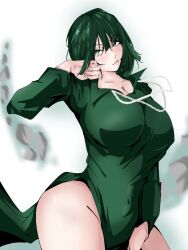 1girls anju_kareha arm_up ass aura bangs big_ass big_breasts big_butt blush bob_cut breasts busty cleavage clothed clothing curvaceous curvy curvy_body curvy_female curvy_figure dark_green_hair dress eye_contact eyelashes female female_focus female_only fringe front_view fubuki_(one-punch_man) green_aura green_eyes green_hair heroine hips hourglass_figure large_breasts legs light-skinned_female light_skin lips lipstick long_sleeves looking_at_viewer medium_hair midriff necklace one-punch_man pearl_necklace pose rocks rubble shiny_skin short_hair slim slim_waist solo solo_female solo_focus telekinesis thick thick_legs thick_thighs thighs thin_waist tight_clothing tight_dress voluptuous waist white_background wide_hips