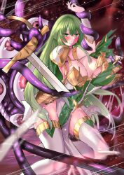 1girls alternate_costume areolae arm_grab armor armpits bare_thighs blush boots breasts broken_sword broken_weapon defeated elbow_gloves female femsub fire_emblem fire_emblem_echoes:_shadows_of_valentia fire_emblem_heroes gloves green_eyes green_hair huge_breasts imminent_rape imminent_sex leg_grab mogall nintendo official_alternate_costume palla_(falcon_knight)_(fire_emblem) palla_(fire_emblem) pelvic_curtain restrained sweat sword takenakazima tentacle tentacle_rape tentacle_sex thigh_boots thighs torn_clothes very_long_hair weapon