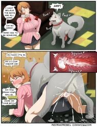 1girls 2koma absurd_res animal_genitalia animal_penis atlus bestiality big_breasts black_skirt blush bodily_fluids breasts brown_eyes brown_hair canid canid_on_humanoid canine canine_knot canine_on_human canine_penis canis clenched_teeth clothed clothing comic_page commission commission_art consensual cross_section cum cum_in_pussy cum_in_uterus cum_inside dialogue dog doggy_style domestic_dog duo english_text female female_human female_on_feral female_penetrated feral feral_on_female feral_on_human feral_penetrating feral_penetrating_human feral_penis from_behind genital_fluids genitals hairless_pussy heart hetero hi_res human human_on_feral human_penetrated human_pussy instant_loss instant_loss_2koma interspecies knot knot_fucking knotted knotted_penis knotting koromaru koromaru_(megami_tensei) koromaru_(persona_3) male male/female male_canine male_penetrating male_penetrating_female mammal megami_tensei open_mouth penetration penis persona persona_3 profanity pussy redradrebel sex shiba_inu shin_megami_tensei short_hair skirt socks spitz spread_legs text tongue tongue_out uterus vagina vaginal_knotting vaginal_penetration video_games x-ray yukari_takeba zoophilia
