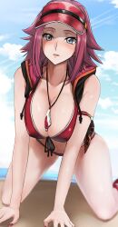 1girls artist_request beach big_breasts breasts code_geass female hi_res kallen_stadtfeld tagme