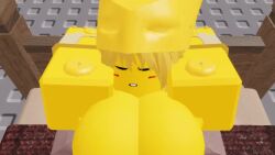 1boy 1girls 3d animated artist_request boobs crossover cum cum_in_pussy cum_inside grabbing_bedding jojo's_bizarre_adventure kissing looking_at_viewer no_sound roblox robloxian source_request tagme the_world vaginal_penetration video
