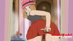 . 1girls animated ass human nintendo no_panties patreon pokemon pussy serena_(pokemon) tagme yukisebi