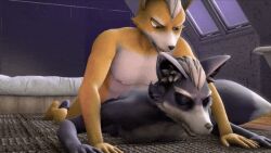 3d anal anal_sex animated anthro canid canine canis duo fox fox_mccloud foxmccloud287 fur furry furry_only gay male male_only mammal nintendo nude penetration pinned star_fox video_games wolf wolf_o'donnell yaoi