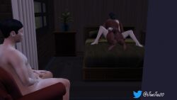 1girls 2boys 3d cheating cheating_wife cuckold cuckold_masturbating dark-skinned_male female human human_only interracial male masturbating_cuck masturbation missionary missionary_position missionary_sex observing pale-skinned_female straight the_sims_4 twitter_username vaginal_penetration vaginal_sex wife