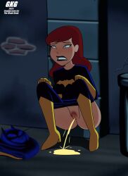 barbara_gordon batgirl batman:_the_animated_series batman_(series) dc_comics dcau gkg pee_on_floor peeing peeing_outside pubic_hair pussy the_new_batman_adventures