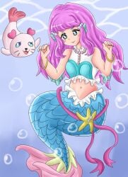 laura_la_mer mermaid mermaid_tail muamuyu precure pretty_cure underwater water