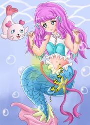 laura_la_mer mermaid mermaid_tail muamuyu peeing peeing_underwater precure pretty_cure water watersports