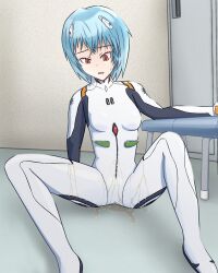 clothing neon_genesis_evangelion og_ssa omorashi peeing peeing_self plugsuit rei_ayanami small_breasts wetting wetting_clothing wetting_self