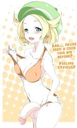 1futa 2010 bianca_(pokemon) caption clothed clothing edit elzikyuchi english_text flaccid futa_only futanari human large_penis light-skinned_futanari light_skin mostly_nude penis pokemon standing text toru_k