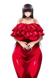 1girls big_breasts breasts busty curvaceous curvy curvy_body curvy_female curvy_figure dress female_focus female_only girls_und_panzer huge_breasts large_breasts long_hair mature mature_female milf mother nishizumi_shiho raisuta solo voluptuous