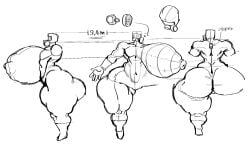 breasts_bigger_than_head gas_mask gigantic_breasts hazmat hazmat_suit huge_ass maotthat mini_giantess nipple_bulge nipples_visible_through_clothing reference_sheet tagme thick_thighs zipper