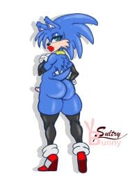 1boy arm_sleeves big_lips collar femboy femboy_only furry gloves high_heels sega small_penis solo sonic_(series) sonic_the_hedgehog sonic_the_hedgehog_(series) sultrybunny tagme thick_thighs thighhighs