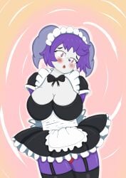 big_breasts breasts female female_only femsub furry furry_only hypernova hypnosis large_breasts maid maid_apron maid_headdress maid_outfit maid_uniform mind_control open_mouth purple_hair purple_skin spiral_eyes submissive submissive_female thick_thighs thighs