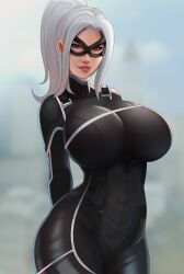 1girls 2d barefoot big_breasts black_cat_(marvel) bodysuit breasts cameltoe clothed clothes clothing curvaceous curvy feet_out_of_frame felicia_hardy female female_focus female_only fully_clothed hair hourglass_figure huge_breasts large_breasts light-skinned_female light_skin looking_at_viewer marvel marvel_comics mask midriff navel pale-skinned_female pale_skin postblue98 seducing seductive seductive_eyes seductive_look seductive_mouth seductive_pose seductive_smile silver_hair skin_tight skintight skintight_bodysuit solo spider-man_(ps4) spider-man_(series) superheroine thick_thighs thighs tight_clothing voluptuous white_hair wide_hips