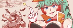 1boy 1girls aile bat bat_wings bats big_breasts halloween_aile_(x_dive) halloween_marino_(x_dive) marino mega_man mega_man_x mega_man_x_dive mega_man_zx robot tagme vile