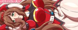 1girls big_breasts blush brown_hair green_eyes iris_(mega_man) iris_-another-_(mega_man) long_hair mega_man mega_man_x mega_man_x_dive noburockman robot tagme