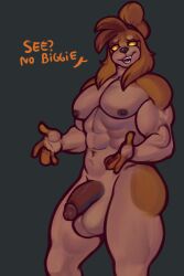 absurd_res anthro balls biceps big_balls big_penis bird_dog brown_body brown_fur brown_hair canid canine canis cocker_spaniel diadorin domestic_dog fingerless_(marking) floppy_ears fur genitals hair hi_res huge_cock humanoid_genitalia humanoid_penis hunting_dog male male_only mammal muscle_tone muscular muscular_anthro muscular_male nipples nude nugget_(diadorin) orange_sclera pecs penis ponytail solo solo_male spaniel