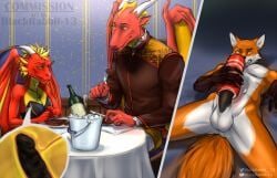 alcohol amber_eyes anthro arobas balls beverage big_balls big_breasts big_penis black_nose black_penis blackrabbit-13 blonde_hair breasts canid canine cheating_wife clothed clothing cuckold dinner dragon eye_scar facial_scar female food fox fur genitals green_eyes group hair humanoid_genitalia humanoid_penis infidelity internal male male/female mammal masturbator meat mitsuhide_vulpes multicolored_body multicolored_fur non-euclidean_sex penis portal portal_sex restaurant romantic romantic_ambiance romantic_dinner rose_lizrova scalie scar sex sex_toy smile stealth_sex thinking_with_portals trio two_tone_body two_tone_fur western_dragon wine wings