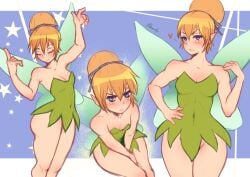 1girls angry_face ass bawdy belly_button_visible_through_clothing big_ass big_butt blonde_female blonde_hair blue_eyes blush blushing butt disney disney_fairies dress fairy female female_only green_clothing leaf leaf_clothes leaf_clothing leaves leaves_dress peter_pan_(disney) small tagme thiccerbell thick thick_thighs thighs tied_hair tinker_bell tiny