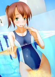 blush nervous one-piece_swimsuit peeing peeing_in_pool peeing_in_swimsuit peeing_underwater pool pullpull15 small_breasts swimming_pool swimsuit swimwear water wetting wetting_self