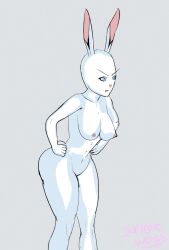 1girls angry female furry nude pout rabbit rabbit_ears softcore_works solo tagme thick_thighs