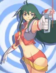 holding_gun pointing_at_viewer red_panties reika_kirishima sa-ryong taito time_gal