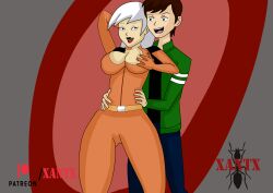 ben_10 ben_tennyson cartoon_network crossover drew_saturday female hugging_from_behind male milf mother the_secret_saturdays xantx