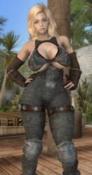 armor big_ass big_breasts bikini_armor blonde_hair blue_eyes dommy_mommy elf_orc_lunaire glasses huge_ass huge_breasts katana large_ass large_breasts rebecca_(original_character) seductive skyrim tagme the_elder_scrolls