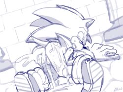 after_anal after_rape after_sex anthro blueseamoon cobblestone cum cum_in_ass cum_inside cum_on_body excessive_cum exposed_torso floor footwear furry half-closed_eyes handwear hedgehog humanoid indoors male mobian_(species) mouth_open perspective pillar quills sega sketch sonic_(series) sonic_the_hedgehog sonic_the_hedgehog_(series)