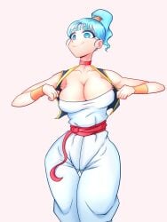 1girls 2020 alternate_costume aqua_hair arabian_clothes big_breasts blue_eyes blue_hair bulma_briefs choker cleavage clothing dragon_ball dragon_ball_(classic) female female_only hi_res lexart_thighzzzz looking_at_viewer no_sex persian_(iranian) persian_clothing persian_female ponytail sfw simple_background smiling_at_viewer solo solo_female teenage_bulma teenager thigh_gap tied_hair undressing west_asian white_pants wide_eyed wide_hips