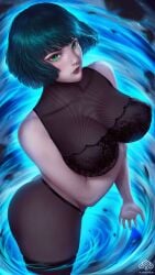 1girls ass aura bangs big_ass big_breasts big_butt blue_aura blush bob_cut bodysuit breasts busty cleavage clothed clothing collarbone curvaceous curvy curvy_body curvy_female curvy_figure dark_green_hair esper eye_contact eyelashes fat_ass female female_focus female_only fringe front_view fubuki_(one-punch_man) green_eyes green_hair heroine highres hips hourglass_figure large_breasts legs light-skinned_female light_skin lingerie lips lipstick looking_at_viewer medium_hair minnhsg one-punch_man red_lips red_lipstick rocks rubble see-through see-through_clothing short_hair slim solo solo_female solo_focus stockings telekinesis thick thick_ass thick_legs thick_thighs thighs tight_clothing topwear voluptuous wide_hips