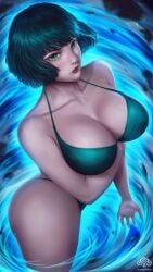 1girls ass aura bangs big_ass big_breasts big_butt bikini blue_aura blush bob_cut breasts busty cleavage collarbone curvaceous curvy curvy_body curvy_female curvy_figure dark_green_hair esper eye_contact eyelashes fat_ass female female_focus female_only fringe front_view fubuki_(one-punch_man) green_eyes green_hair heroine highres hips hourglass_figure large_breasts legs light-skinned_female light_skin lips lipstick looking_at_viewer medium_hair minnhsg one-punch_man red_lips red_lipstick rocks rubble shiny_skin short_hair slim solo solo_female solo_focus telekinesis thick thick_ass thick_legs thick_thighs thighs thong tight_clothing voluptuous wide_hips