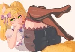 blonde_hair catboy femboy girly kito0g male penis shan3ng stockings trap