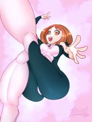 1girls 2020 absurd_res bodysuit brown_eyes brown_hair female female_only lexart_thighzzzz looking_at_viewer medium_hair my_hero_academia ochako_uraraka ochako_uraraka_(hero_outfit) open_mouth solo solo_female thick_thighs uraraka_ochako uraraka_ochako_(hero_outfit) wide_eyed