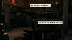 3d 3d_(artwork) bar comic comic_page ekfylia original_character taidoro tavern twelf_woodstrider