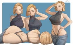 1girls android android_18 android_girl ass back backless_outfit backless_sweater bare_shoulders belly belly_button big_ass big_breasts big_butt blonde_female blonde_hair bob_cut breasts busty butt curves curvy curvy_body curvy_female curvy_figure curvy_hips dragon_ball dragon_ball_z ear fat_ass female female_only fit fit_female gelldraws hand_on_hair hand_on_head huge_ass huge_butt large_breasts large_butt larger_male milf revealing_clothes shoulders thick thick_ass tucking tucking_hair_back tummy turtleneck turtleneck_sweater