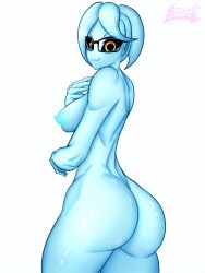 1girls 2020 :3 absurd_res areolae ass black_sclera blue_skin borrowed_character breasts dragon_ball dragon_ball_xenoverse female female_majin female_only glasses lexart_thighzzzz looking_at_viewer majin monster_girl nipples nude nude_female orange_eyes original_character side_view smiling_at_viewer solo solo_female thick_thighs white_background