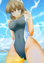 blush large_breasts one-piece_swimsuit peeing peeing_in_swimsuit peeing_self peeing_underwater pullpull15 swimsuit tagme urinating_female water watersports wetting wetting_self