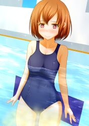 blush large_breasts nervous omorashi one-piece_swimsuit peeing peeing_in_pool peeing_in_swimsuit peeing_in_water peeing_self peeing_underwater pullpull15 swimming_pool swimsuit swimwear tagme urination water watersports wetting