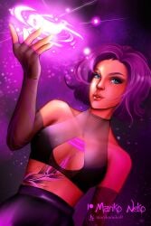 magic magic_tattoo magical_girl marikoneko marikoneko0 nebula oc original original_character purple_hair tattoo witch