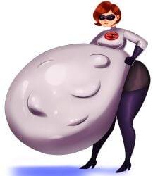 1girls alternate_costume ass belly belly_bulge big_ass big_belly brown_hair cat clothing cookies disney elastigirl elastigirl_(the_incredibles_2_supersuit) female helen_parr huge_belly large_ass large_breasts mature_female milf mother pixar post_vore same_size_vore superheroine tagme the_incredibles the_incredibles_2 thick_thighs vore